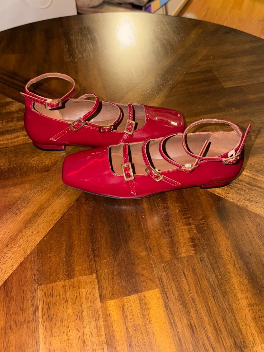 ALOHAS Red Patent Leather Multi Strap Ballet Flats EU 39